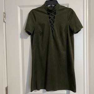 Forever 21 Army Green Suede Mini Dress